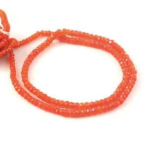 Perles facettées rondes en cornaline naturelle 3mm-5mm, perles de pierre précieuse en cornaline orange, brin de 16 pouces, pour la fabrication de bijoux, lot en gros - Product Image 3