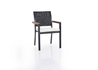 Premium-Qualität Kugu Ireko Modernes Aluminium-Gestell Rattan Outdoor Esstisch Stuhl 5-teiliges Set für Hotel Villa Außenbereich