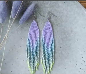 Luxury Quality <b>Emerald</b> Green Beaded Tassel Earrings - Product Image 2