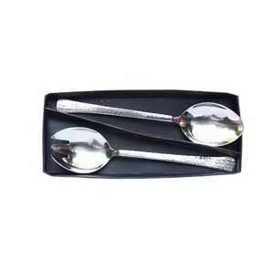 New Arrival Bone Inlay Handle in Antique Finish Salad <b>Server</b> Set in Steel Polished Handles Flatware Steel Salad Set - Product Image 2