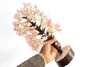 Sculpture d'arbre de l'amour en pierres précieuses faites à la main de qualité supérieure, décoration d'intérieur Feng Shui, 1000 copeaux de quartz rose, style fée, mascotte MUNTAHA - Product Image 1