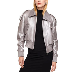 OEM chaqueta de bombardero de cuero personalizado para hombre y mujer con logotipo bordado de impresión Casual Streetwear prendas de vestir exteriores fabricante - Product Image 1