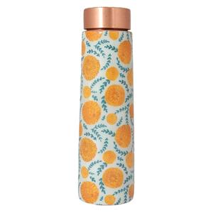 Sleek Floral Printed Copper <b>Water</b> <b>Bottle</b>, Ayurvedic Wellness <b>Metal</b> <b>Bottle</b> for Corporate Gifting & Sustainable Lifestyle Brands - Product Image 2