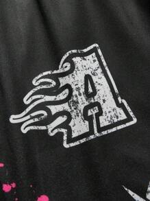 กางเกงวอร์มผ้าคอตตอนใส่เล่นกีฬาของผู้ชายกางเกงวิ่งขากว้างพิมพ์ลายซ้อนกันผลิตตามสั่งโรงงาน - Product Image 5