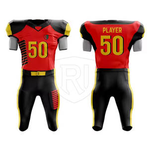 Uniforme de fútbol americano transpirable superventas, conjuntos personalizados de alta calidad con mangas cortas - Product Image 1