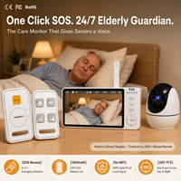 Moniteur de soins aux personnes âgées à distance SOS, caméra vidéo senior 5,0 pouces IPS 720P 355 °   Batterie PTZ 3500mAh sans WiFi 2.4GHZ FHSS CE FCC