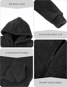 Chaqueta de lana de piel sintética informal para mujer Patrón bordado Primavera Otoño Moda de transición Cremallera Servicio OEM teñido para invierno - Product Image 3