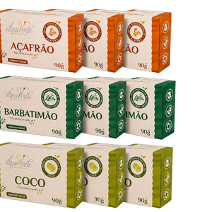 Alquiverde Kit de Jabones Vegetales Naturales Veganos Ecológicos Hechos a Mano (Paquete de 9) - Azafrán, Barbatimao, Aroeira, Coco - Product Image 2