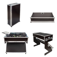 Table de mixage DJ pliable en forme de Z avec valise de transport à roulettes et poignées pour les activités sur scène