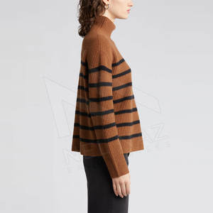 Pull en laine/acrylique uni décontracté pour femme – Tricot respirant automne-hiver – Vente en gros populaire pour femmes - Product Image 4