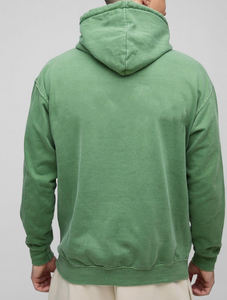 Sudaderas con capucha de algodón 100% para hombre, logotipo bordado personalizado, peso pesado, 500GSM, sudadera con capucha de gran tamaño con hombros caídos para hombre, teñido liso - Product Image 4