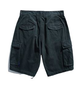 Pantalones cortos Cargo de verano de algodón 100% de alta calidad para hombres, pantalones cortos Vintage de sarga de Fitness informales de Color sólido, pantalones cortos florales High Street - Product Image 4