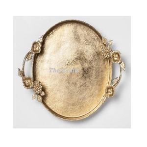 Plateau de service de couleur or en métal de conception la plus récente pour la vaisselle d'hôtel et de restaurant à domicile - Product Image 5