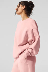 Sudaderas en blanco de cuarzo rosa de gran tamaño para mujer, ropa de calle transpirable de algodón para mujer, sudaderas con capucha y sudadera para mujer - Product Image 4