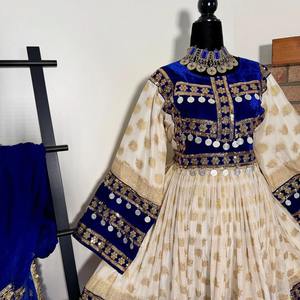 Tenue de mariage ethnique bohème vintage traditionnelle assortie pour couple afghan, longueur au sol, personnalisable, vente en gros - Product Image 4