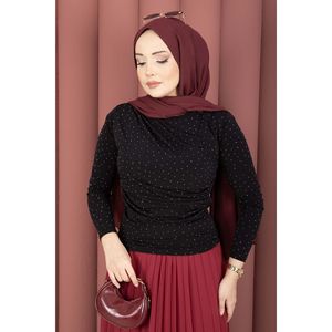 Top de punto Sandy en negro con detalles de pedrería - Product Image 1