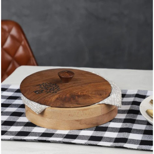 Merveilleux nouveau look fait à la main fantaisie serveur de nourriture Chapati Roti conteneur écologique couleur naturelle ustensiles de cuisine hôtels casserole - Product Image 4