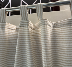 Rideaux en coton tissé écologiques classiques à rayures pour la maison, l'hôtel et les cafés, design passe-tringle toutes saisons - Product Image 2