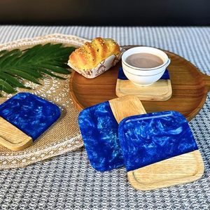 Durable and Stylish Classic Design Wood <b>Epoxy</b> <b>Table</b> Coaster Low Price Mats & Pads for <b>Table</b> Protection for Christmas - Product Image 5