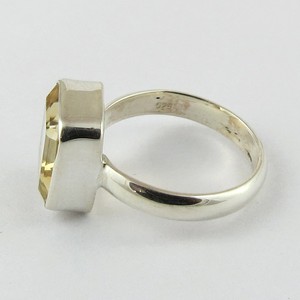 Anillo de Plata de Ley 925 con Gema de Citrino en Forma Cuadrada, Joyería de Plata en Oferta, Plata Exclusiva - Product Image 2