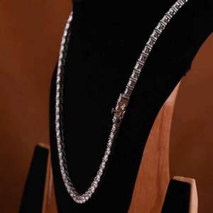 Cadena de Tenis de Plata 925 con Incrustaciones de Circonitas, Chapada en Oro Rosa y Oro, Joyería al por Mayor para Regalo, Boda, Aniversario, Fiesta - Product Image 3