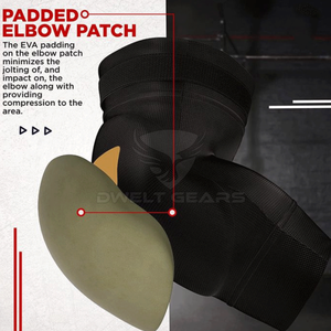 Protège-coudes DWELT GEARS personnalisés multifonctionnels en nylon/spandex épais et durable – Élégants, flexibles et professionnels – Meilleures ventes - Product Image 3