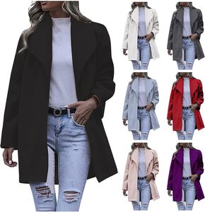 Abrigo ligero de doble cara de piel sintética para mujer Mezcla de lana Técnica de punto impermeable con cinturón para tela de malla al aire libre - Product Image 5