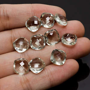 Venta al por mayor Natural verde amatista cuarzo prasiolita cojín briolita facetado piedras preciosas sueltas IGI certificado para la fabricación de joyas - Product Image 2