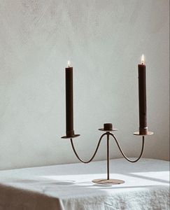 Candelabro de Metal Vintage creativo hecho a mano, decoración navideña para el hogar, portavelas en miniatura, regalos de arte para Pascua - Product Image 6