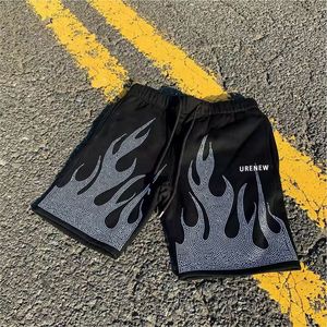 Personalizado Rhinestone Logo Bordado Parche 100% Algodón Sudor Fitness Correr Gimnasio F Malla Pantalones Cortos - Product Image 4