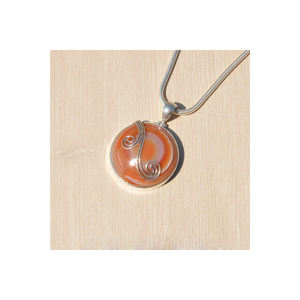 Pendentif unique en cornaline en argent sterling 925 fait à la main à vendre au meilleur prix, beauté naturelle de la pierre précieuse orange foncé - Product Image 5