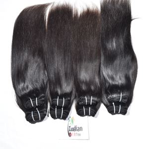 100% Prix de gros bon marché, Cheveux humains indiens vierges naturels bruts, mèches lisses, cuticules alignées, style naturel, aspect naturel, en vente - Product Image 5