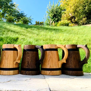 "แก้วเบียร์ไม้ขนาดกำหนดเองของงานฝีมือไวกิ้ง: การออกแบบห้องครัวและเครื่องใช้บนโต๊ะอาหารที่ไม่เหมือนใครสำหรับความเพลิดเพลินของเบียร์คลาสสิก" โดยงานฝีมือ HF - Product Image 1