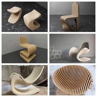Chaise de loisirs ergonomique en bois courbé lisse, design paramétrique style berceau nordique, chaise en bois courbé en forme de C pour hôtel et club-house