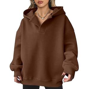 Sudadera con Capucha para Mujer, Estilo Europeo Americano, Invierno 2024, Forro Polar, Talla Grande, Superventas, Diseño Transfronterizo, Logotipo Lavado en la Parte Delantera, Felpa - Product Image 4