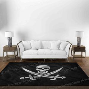 Tapis imprimé Jolly Roger - Design unique de drapeau pirate pour décoration moderne, tapis en chenille - Product Image 5