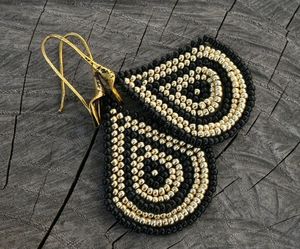 Handmade Earrings with Colorful <b>Thread</b> and <b>Beads</b> - Product Image 3