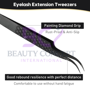 Acier de couleur noire 90 degrés meilleure vente en gros outils d'extension de cils extension de cils de beauté personnalisée pince à épiler greffée - Product Image 4