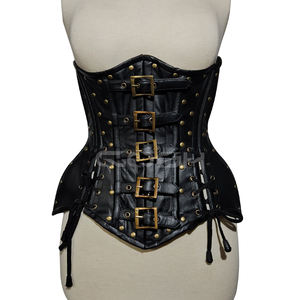 Corset gothique noir en cuir style punk rock avec boucles antiques – Fabricant et fournisseur du Pakistan - Product Image 3