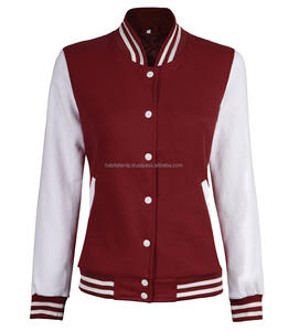 Chaquetas Varsity para Mujer en Color Marrón y Blanco, Fabricadas en Pakistán con Mangas de Cuero Auténtico, Moda Femenina, Chaquetas para Damas de EE. UU. y Francia - Product Image 1