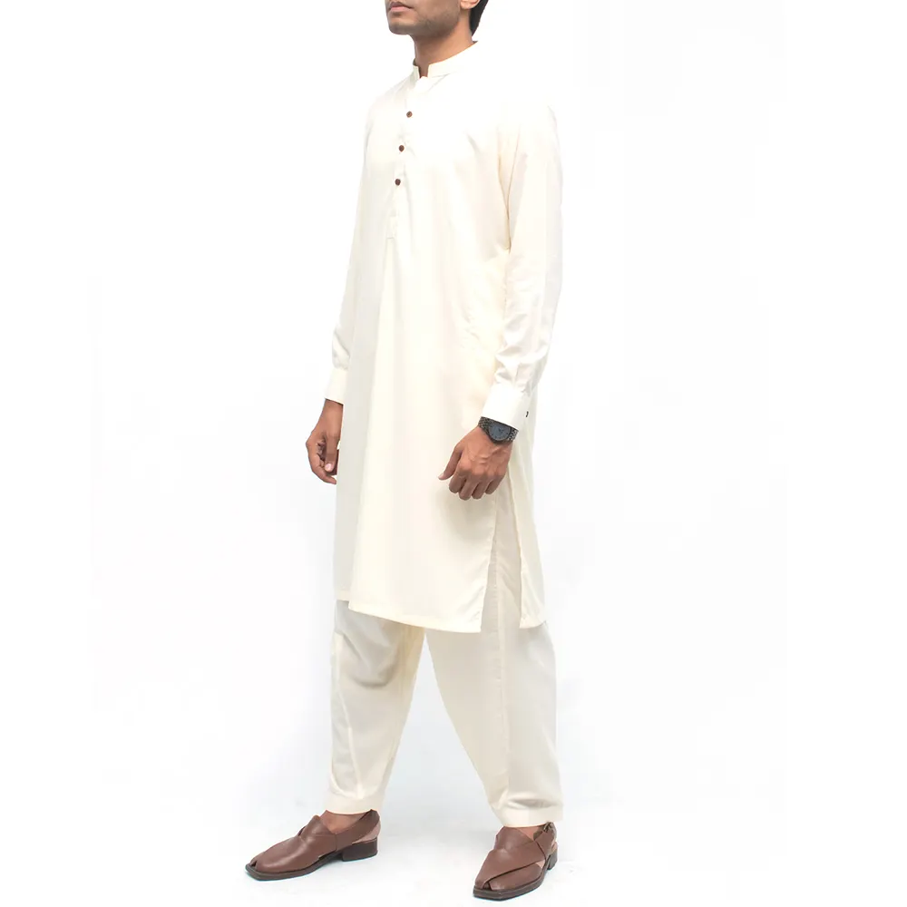 Vêtement musulman en coton pour hommes, tenue élégante, été et hiver, style musulman, Kurta Eid Shalwar Kameez, 2022