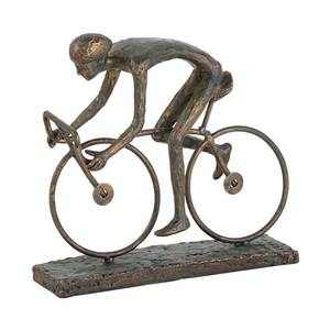 Sculpture élégante en métal d'homme de cyclisme vintage Pièce maîtresse de table artistique artisanale Accent décoratif unique pour les maisons - Product Image 1