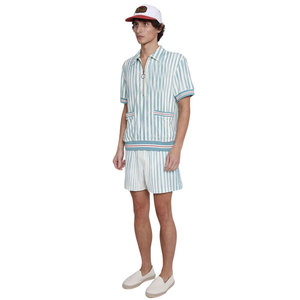 Shorts Rayés Décontractés pour Hommes en Tissu Oxford 100% Polyester Coton de Haute Qualité, Séchage Rapide, Respirants, Écologiques, Vente en Gros, Élégants - Product Image 4