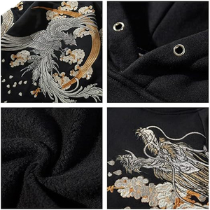 Sweat à capuche en polaire 100% polyester de haute qualité pour homme, broderie, style personnalisé, poids lourd, taille plus (6XL), séchage rapide - Product Image 3
