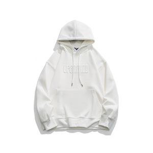 Sudadera con capucha de lana con hombros caídos grande y alto personalizada, conjunto a juego con estampado 3D gráfico lavado ácido, ropa informal estilo Hip Hop, Otoño, poliéster/algodón - Product Image 3