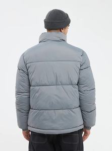 High Quality Premium Men's <b>Quilted</b> Bubble <b>Jacket</b> Custom Stand Collar Puffer Bomber Coat Zip Stand Collar Men's <b>Jackets</b> - Product Image 4