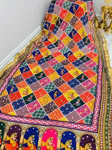 Chales de Banjara indios de lujo para mujer, nuevo diseño, chales de seda viscosa hechos a mano antiguos, bordado de trabajo de espejo pesado elegante - Product Image 4