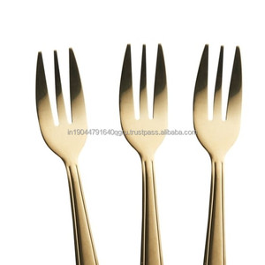 Ensemble de 4 fourchettes à fruits pour gâteau d'apéritif en or de qualité supérieure - Product Image 3