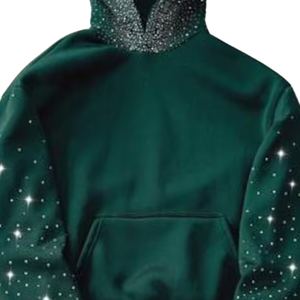 Solid Design Men Rhinestone Hoodies Cotton Blended Factory Made High Quality Winter Fleece Hoodies - Product Image 6