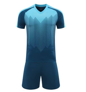 Ensemble d'uniformes de football en polyester personnalisés de haute qualité à manches courtes à séchage rapide pour adultes et jeunes avec nom coupe automatisée - Product Image 1